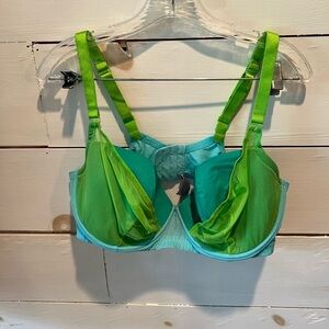 Savage X Fenty Vibrant Green and Blue Women's Bra, size 40DDD, EUC, full figure